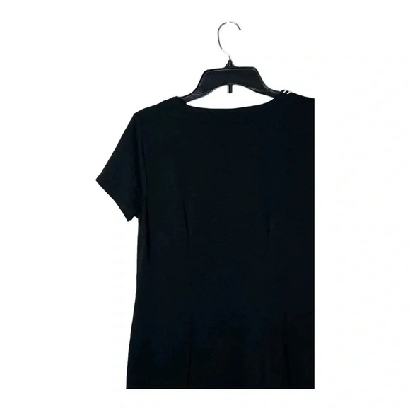 1855. TALBOTS SHORT SLEEVE KNITTED MIDI LENGTH DRESS SIZE SMALL BLACK/WHITE - Picture 8 of 9